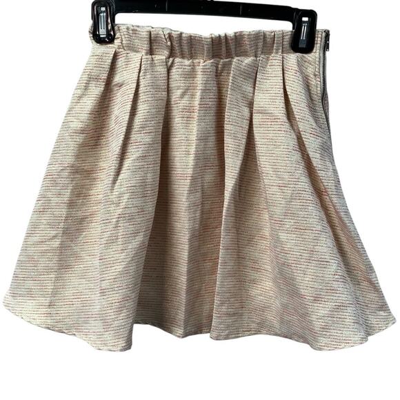 Aritzia Talula Striped Shimmer Pleated Flair Mini Skirt Womens 2 Elasticic Waist - Picture 1 of 11